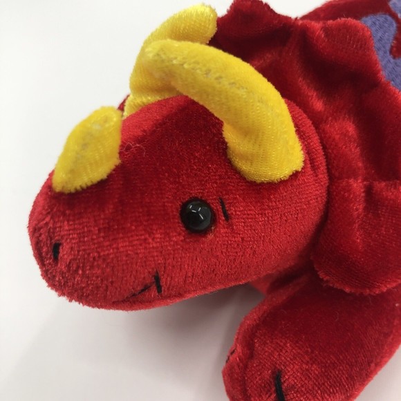 Mary Meyer Red Triceratops Dinosaur Finger Puppet Plush Stuffed Animal Velour 7" - Picture 11 of 12